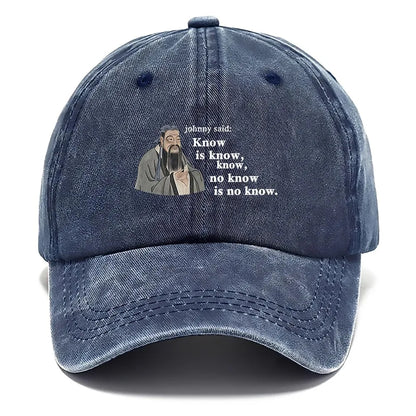 Confucius Print Washed Baseball Cap