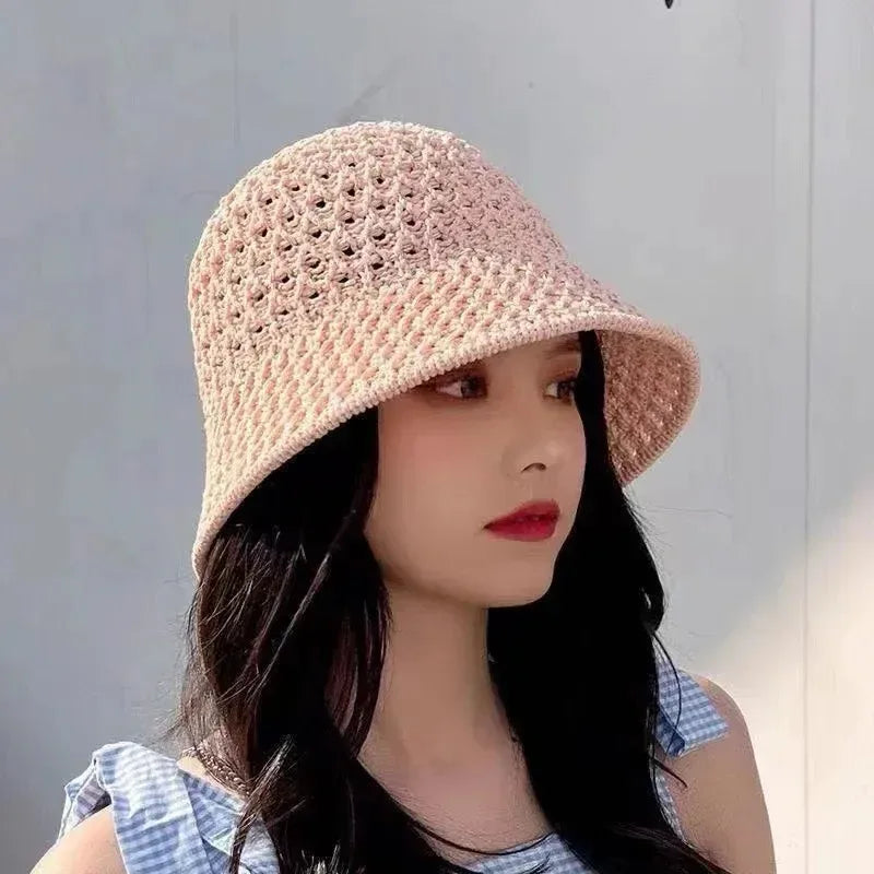 Women Hollow Crochet Fisherman Bucket Hat