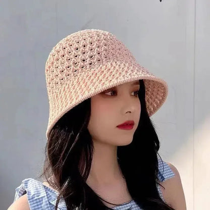Women Hollow Crochet Fisherman Bucket Hat
