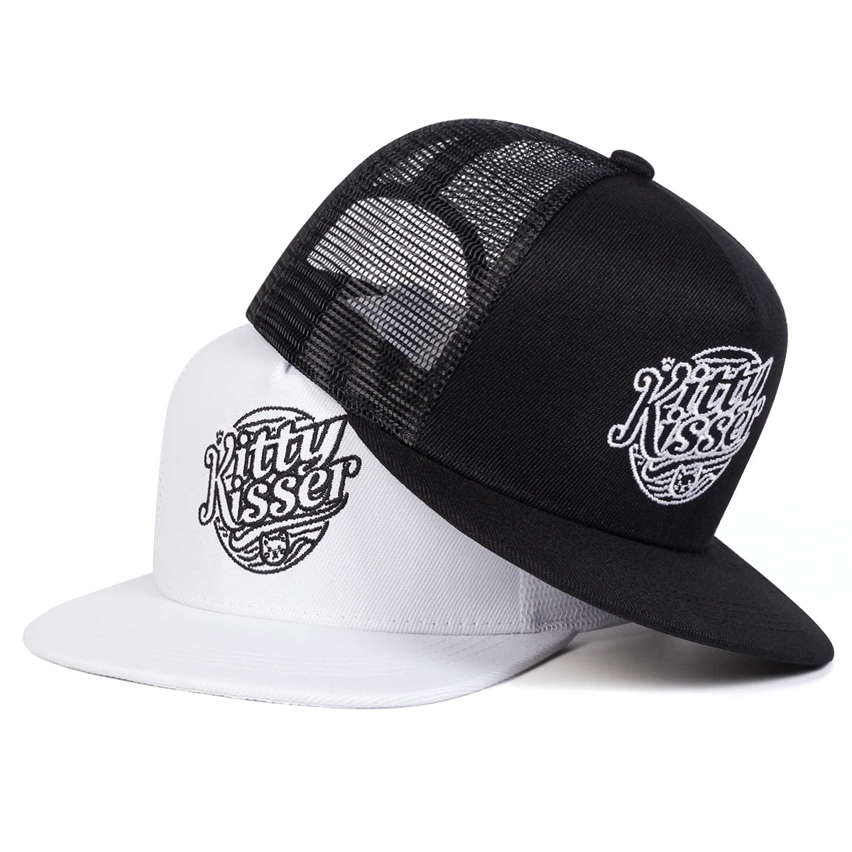 Kitty Kisser Embroidery Casual Snapback Cap