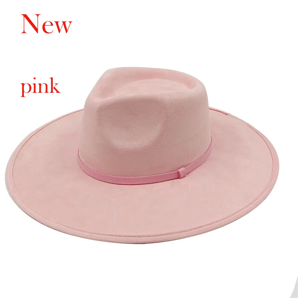 Suede Fedora Painting Felt Hats For Men And Women, Hand Sewn Fedora Adjustable Fall Winter Fashion Party Hats And Gifts Size 56-58CM