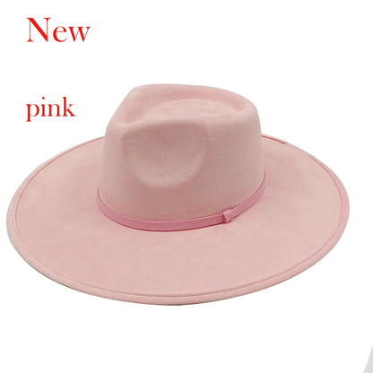 Suede Fedora Painting Felt Hats For Men And Women, Hand Sewn Fedora Adjustable Fall Winter Fashion Party Hats And Gifts Size 56-58CM