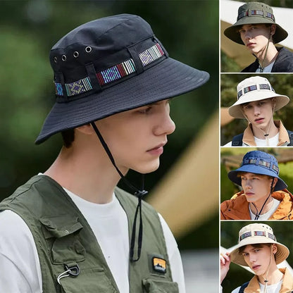 Adjustable Quick-Dry Drawstring Sun Protection Bucket Hat