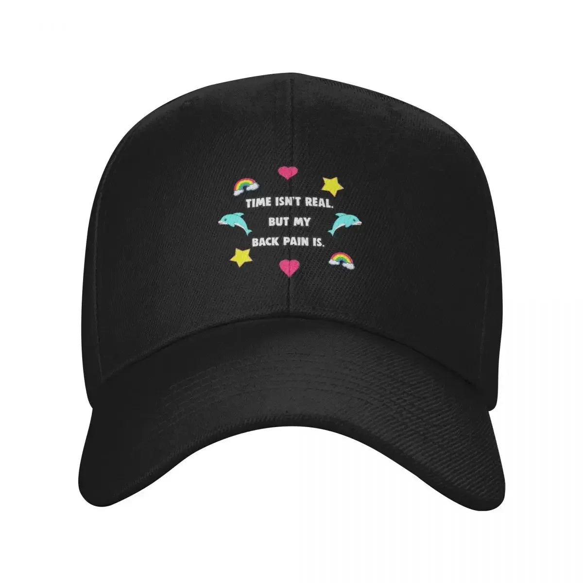 Time Isn't Real Back Pain Baseball Cap