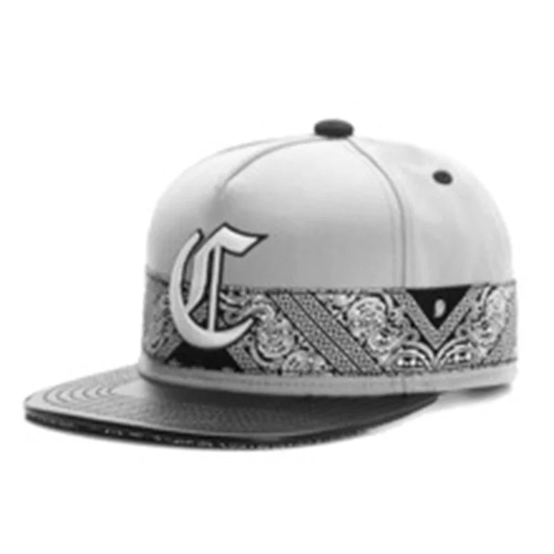 Metal Leather Patch Unisex Casual Snapback Cap