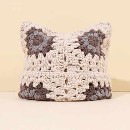 Cute Cat Ear Crochet Bucket Hat
