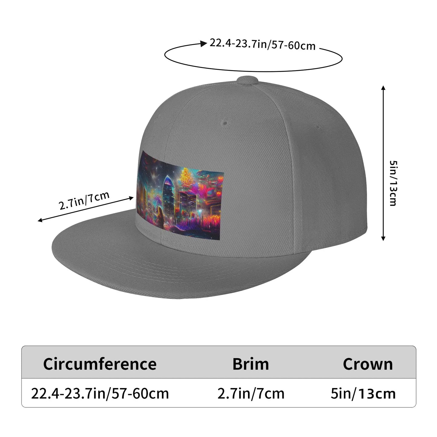 Vibrant City Lights Snapback Cap