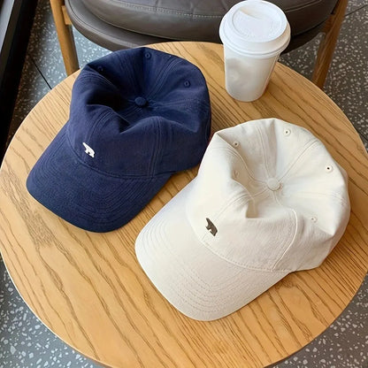 Stylish Bear Embroidered Baseball Cap Sun Protective