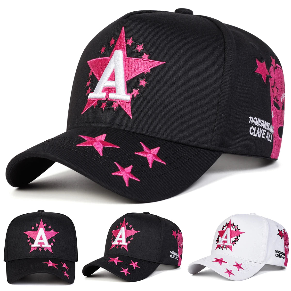 Unisex A Letter Pentagram Embroidered Baseball Cap