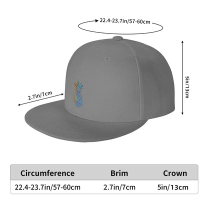 Rainbow Watercolor Pineapple Snapback Cap
