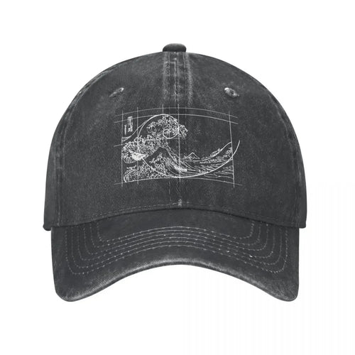 Hokusai Fibonacci Golden Ratio Baseball Cap
