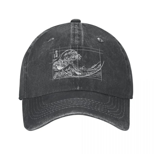 Hokusai Fibonacci Golden Ratio Baseball Cap