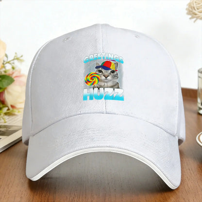Greetings Huzz Cat Meme Outdoor Trucker Baseball Cap