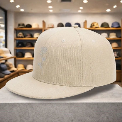 Rose Line Art Snapback Cap