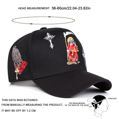 Unisex Gothic Cross Embroidery Baseball Caps