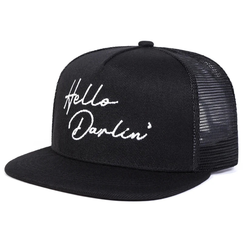 Hello Darlin Embroidery Casual Snapback Cap