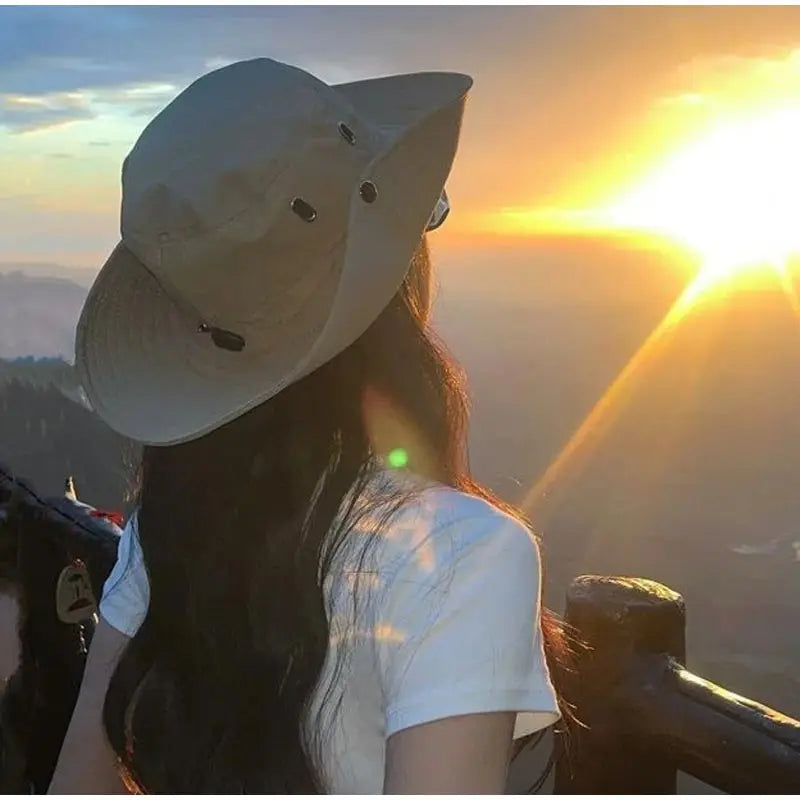 Adjustable Wide Brim UV Protection Outdoor Hiking Bucket Hat