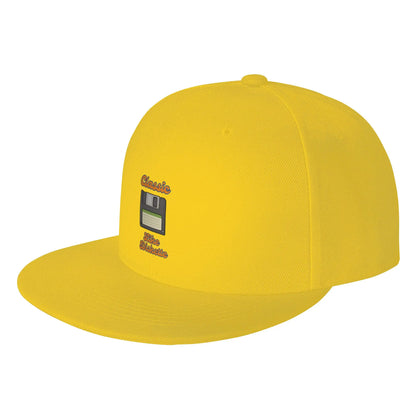 Classic Diskette Retro Flat Brim Lazy Style Snapback Cap