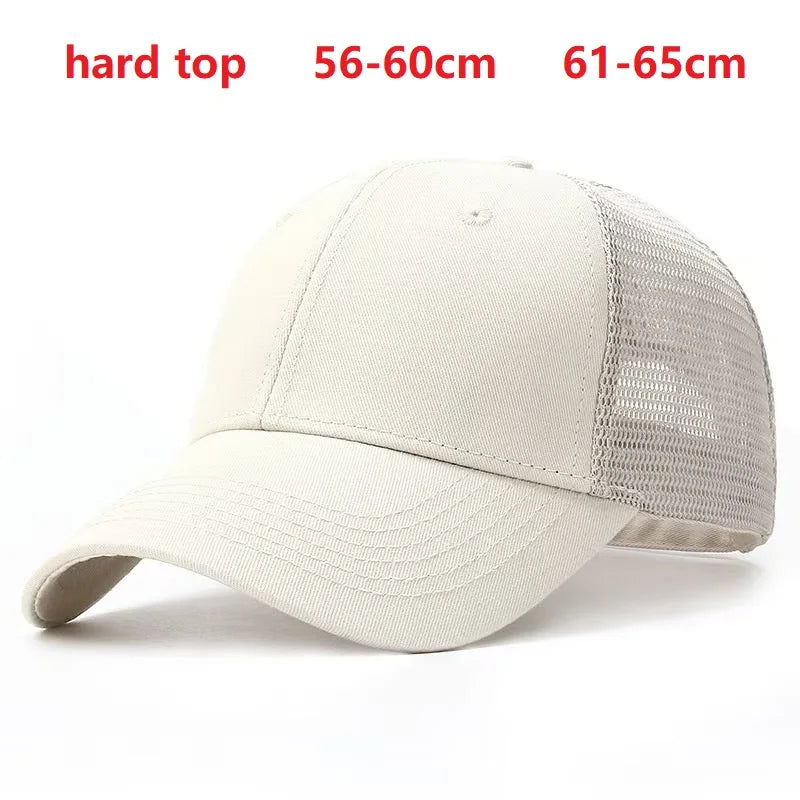 Unisex Quick Dry Big Head Mesh Baseball Cap Size 56-65cm