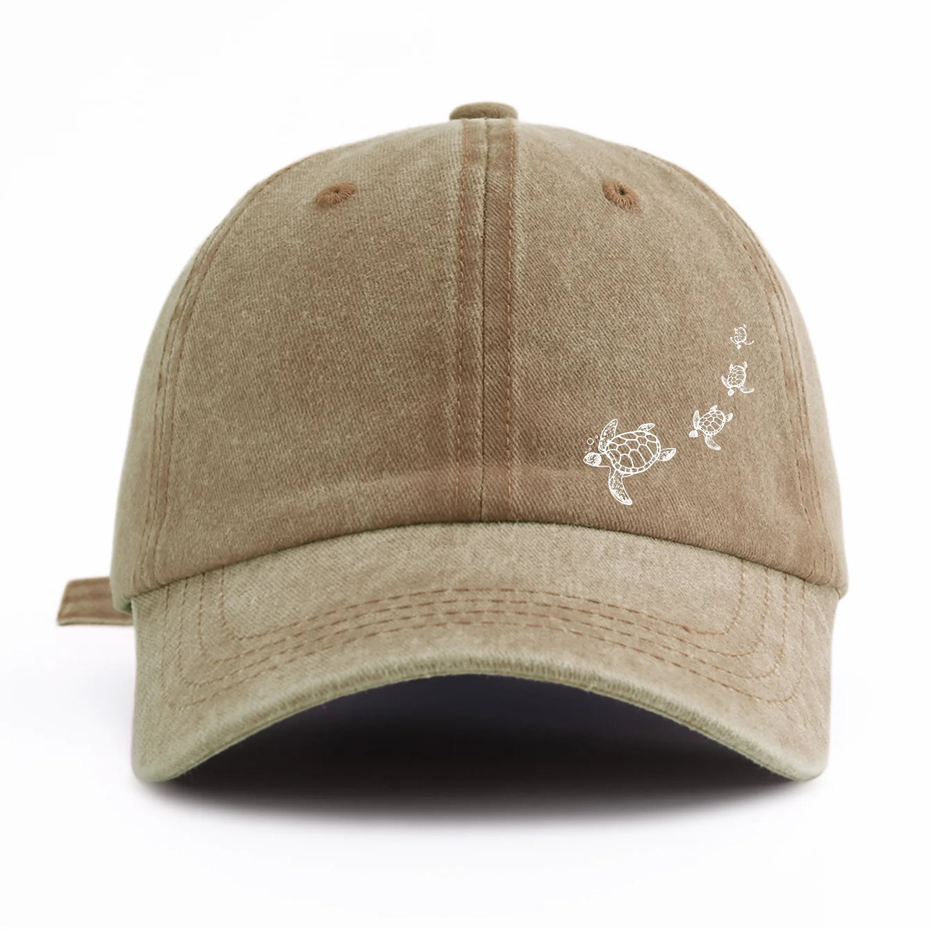 1pc Turtle Print Washed Baseball Caps