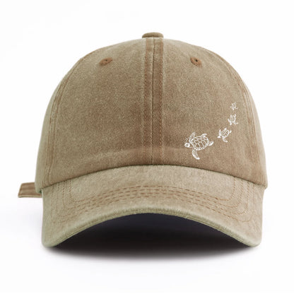 1pc Turtle Print Washed Baseball Caps