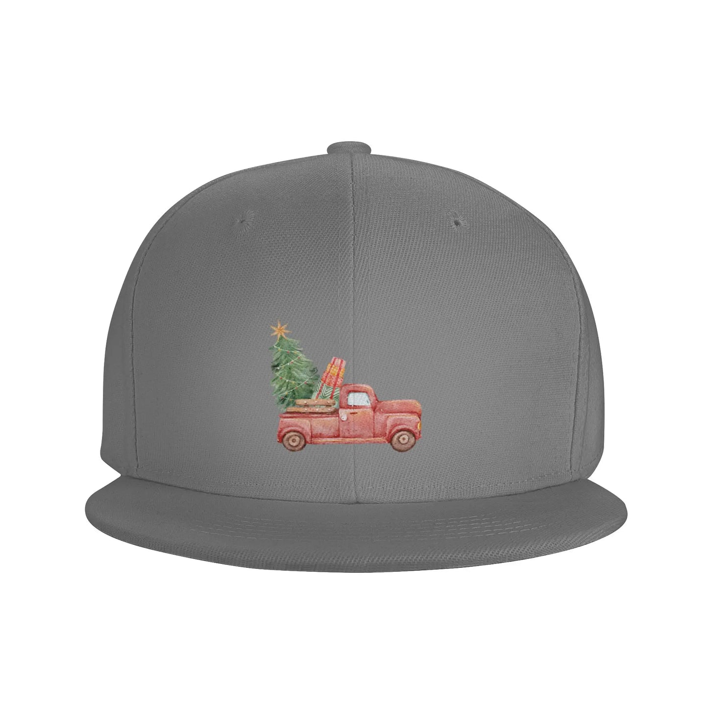 Fashion Red Truck Christmas Tree Snapback Cap