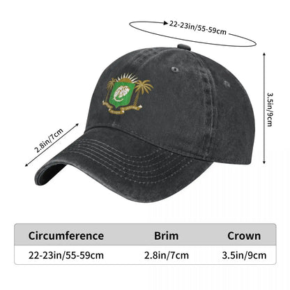 Men Baseball Cap Cote Emblem Charcoal Washed Denim