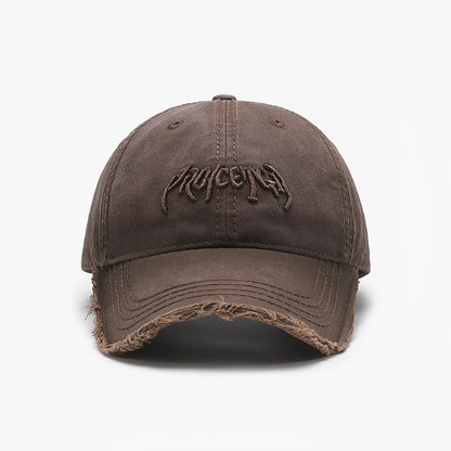 Letter Three Dimensional Embroidery Soft Top Rough Edge Men's Baseball Cap