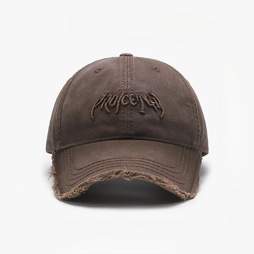 Letter Three Dimensional Embroidery Soft Top Rough Edge Men's Baseball Cap