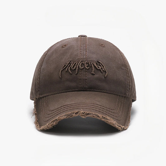 Letter Three Dimensional Embroidery Soft Top Rough Edge Men's Baseball Cap