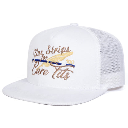 BLUE STRIPS FOR BARE TITS Embroidery Casual Snapback Cap