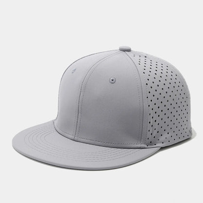 Full Closed Flat Brim Breathable Mesh Snapback Cap