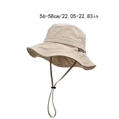 Waterproof Drawstring Wide Brim UV Protection Bucket Hat
