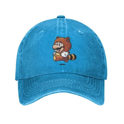 Tanooki Mario Distressed Denim Baseball Cap