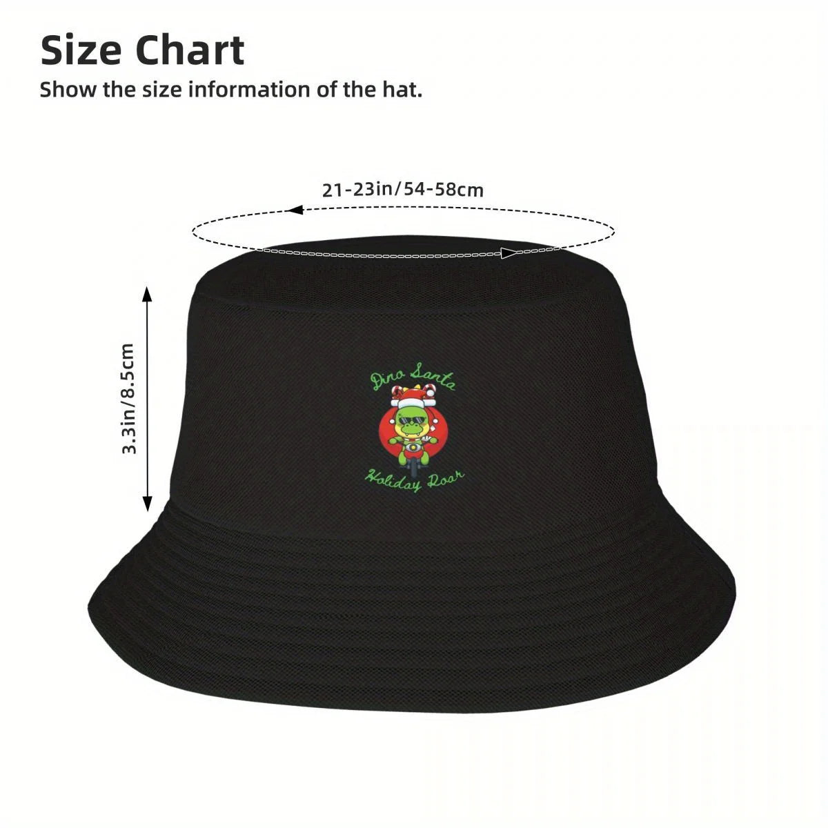 Dino Santa On Holiday Roar Bucket Hat