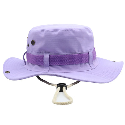 Adjustable Drawstring Large Brim Outdoor Bucket Hat