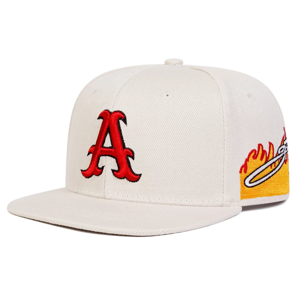 Unisex A Letter Embroidered Snapback Cap