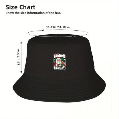 Santa Claus And Rudolph Christmas Bucket Hat