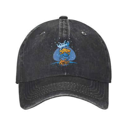 Space Invaders Vintage Distressed Washed Denim Baseball Cap
