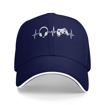 Gamer Gamepad Heartbeat Retro Trucker Baseball Cap