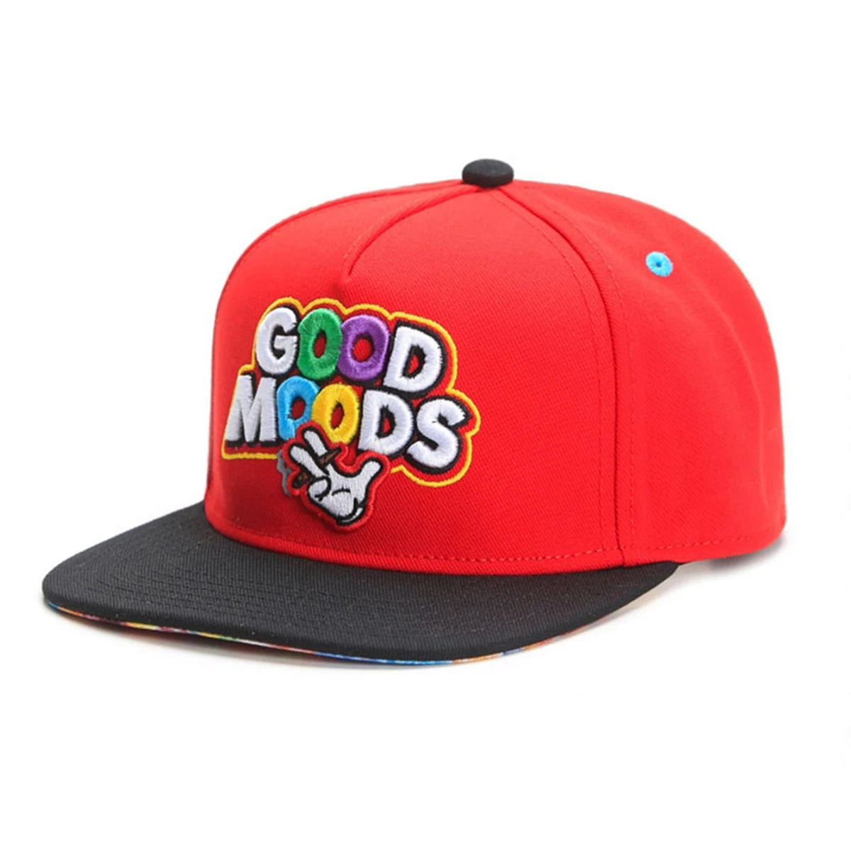 Skeleton Hand Skull Flat Bill Snapback Cap