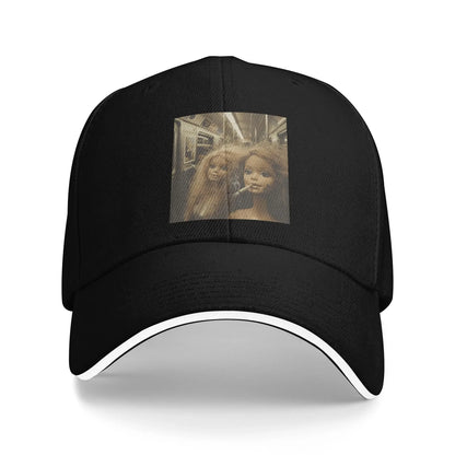 Distressed Smoking Doll Meme Print Baseball Cap
