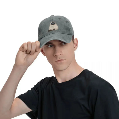 Himalayan Cat Washed Denim Baseball Cap