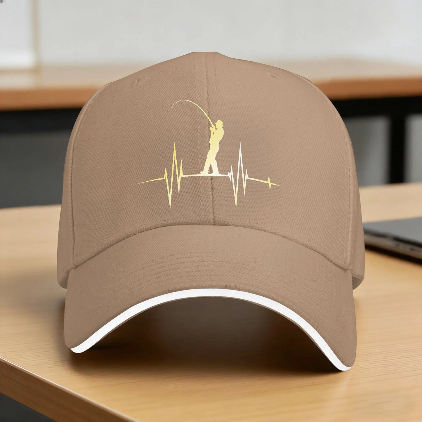 Spring Fishing Heartbeat Retro Trucker Baseball Cap