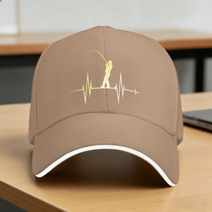 Spring Fishing Heartbeat Retro Trucker Baseball Cap