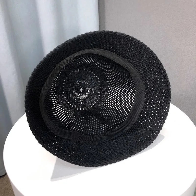 New Summer Beach Solid Wide Brim Bucket Hat