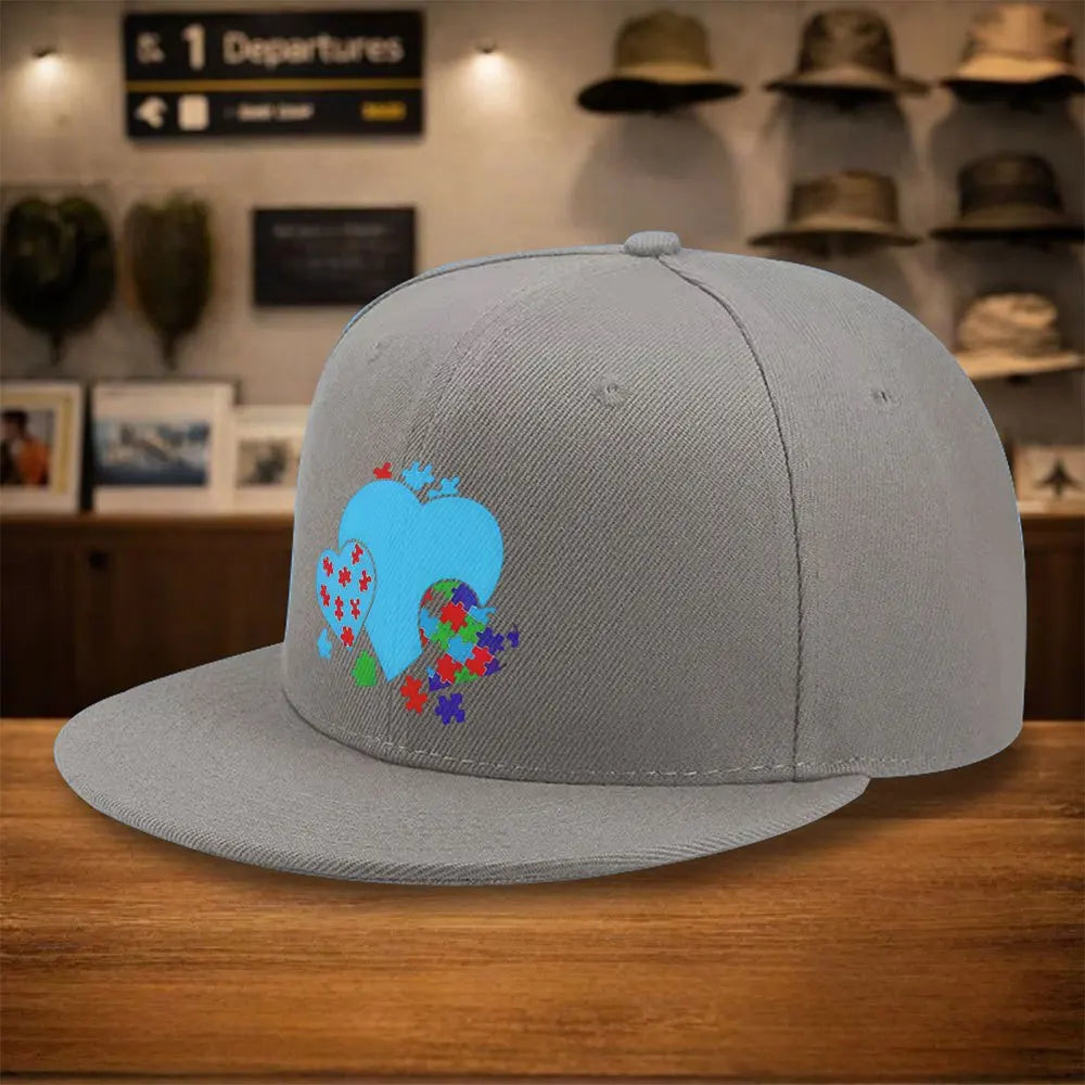 Autism Awareness Puzzle Heart Hip Hop Snapback Cap