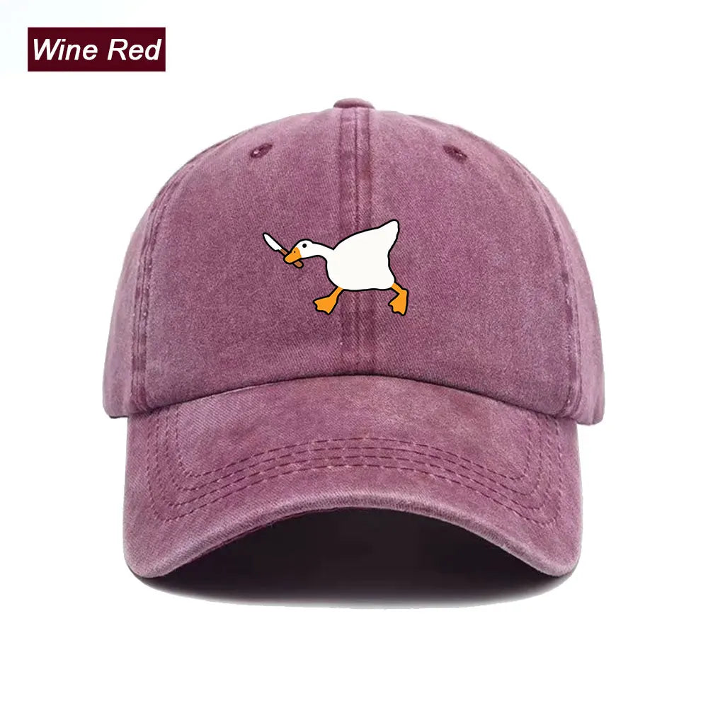 Goose Pattern Washed Vintage Trucker Baseball Cap