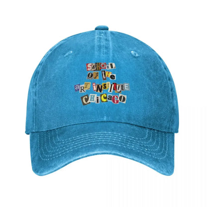 SAIC Chicago Art Institute Funky Collage Baseball Cap
