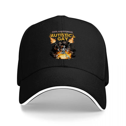 Cool Mysterious Black Flaming Skeleton Baseball Cap